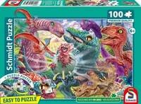 Kinderpuzzle Kleine Dinos, gro&szlig;e Abenteuer 36,1x24,3cm 100 Teile