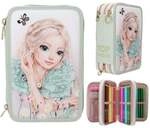 TOPModel 3 Fach Federtasche mit Stickerei SUMMER FEELING