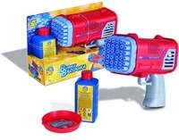 Bubble Bazooka mit Fl&uuml;ssigkeitsschale und 250 ml Seifenblasenfl&uuml;ssigkeit