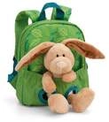 NICI 61743 - Gr&uuml;ner Rucksack mit Pl&uuml;schtier Hase, 2-teilig, Hase:25cm