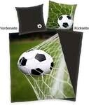 Herding 4459274050 - Fu&szlig;ball Wende-Bettw&auml;sche-Set mit Rei&szlig;verschluss, Baumwolle,