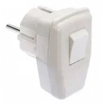 AS Schwabe 45035 Schutzkontakt-Winkelstecker Kunststoff mit Schalter 230V Wei&szlig; IP20