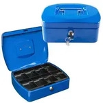 Idena Geldkassette Gr&ouml;&szlig;e 8 aus Metall 8 F&auml;cher blau 20,5x16x9cm