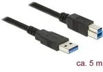 Delock USB-Kabel USB 3.2 Gen1 USB-A Stecker, USB-B Stecker 5.00 m Schwarz vergoldete