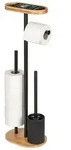 Stand WC-Garnitur Mod. Pomarolo, bambus, stahl, natur/schwarz, 25x70,5x17 cm, mit