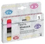 KREUL Textilmarker Glitter medium 2-4mm 5 St&uuml;ck Kartonetui