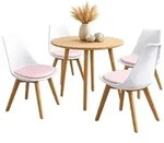 HTI-Living Stuhl Atlanta Wei&szlig;/PU Rosa Muster 4er-Set Stuhl Atlanta Wei&szlig;/PU Rosa