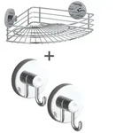 Vacuum-Loc&reg; Eckablage Mod. Bari + Haken, 3-tlg., Befestigung ohne bohren