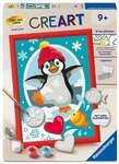 CreArt, Malen nach Zahlen mit Gips gie&szlig;en - Fr&ouml;hlicher Pinguin