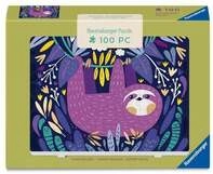 Minipuzzle 100 Teile - L&auml;chelndes lila Faultier