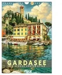 Gardasee - Old School Poster Style (Wandkalender 2027 DIN A4 hoch), CALVENDO
