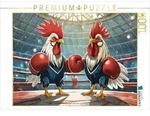 CALVENDO Puzzle Kampfh&auml;hne 1000 Teile Lege-Gr&ouml;&szlig;e 64x48cm Foto-Puzzle f&uuml;r