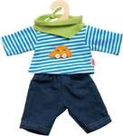 Puppen-Jeans mit Streifenshirt, klein, Gr. 28-35 cm