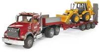 Bruder 02813 MACK Granite LKW , Tieflader und Bagger