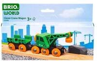 Brio Gr&uuml;ner Kranwagen mit Anh&auml;nger + Fracht
