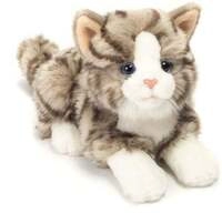 Teddy Hermann 90691 - Katze liegend, 20 cm, Pl&uuml;schtier, grau