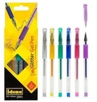 Idena Gel Pen Glitter 6 St&uuml;ck