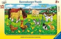 Rahmenpuzzle Ravensburger Bauernhoftiere auf der Wiese 15 Teile