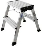 Krause 130037 Aluminium Doppel-Klapptritt klappbar Arbeitsh&ouml;he (max.): 2.45 m Silber