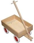 Holz Kastenwagen klein mit Kunststoffr&auml;dern