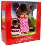 Monchhichi Kinderwagenset M&auml;dchen mit Mutter pink/braun 20cm