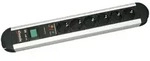 Bachmann 331013 &Uuml;berspannungsschutz-Steckdosenleiste 6fach Aluminium, Schwarz