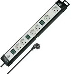 Brennenstuhl 1951560600 Steckdosenleiste mit Schalter 6fach Schwarz, Lichtgrau