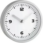 TFA Dostmann 60.3012 Quarz Wanduhr 16mm x 45mm Silber Badezimmer-/Feuchtraum geeignet