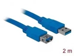 Delock USB-Kabel USB 3.2 Gen1 USB-A Stecker, USB-A Buchse 2.00 m Blau vergoldete