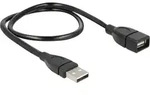 Delock USB-Kabel USB 2.0 USB-A Stecker, USB-A Buchse 0.50 m Schwarz flexibles