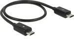 Delock USB-Kabel USB 2.0 USB-Micro-B Stecker, USB-Micro-B Stecker 0.30 m Schwarz mit