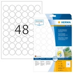 Herma Etiketten A4 40mm rund 25 Blatt 1.200 St&uuml;ck Wei&szlig;