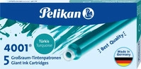 Pelikan Tintenpatronen 4001 5er Set Gro&szlig;raum-Patronen T&uuml;rkis