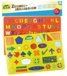 Zeichenschablone Alphabet/Zahlen + Zeichen, Beutel
