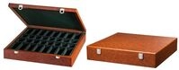 Schachfigurenbox Exklusiv, Wurzelholzoptik, 430 x 425 x 95 mm, mit Einzelf&auml;chern