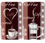 Herdabdeckplatte Universal Mod. Kaffeeduft, 2er Set, f&uuml;r alle Herdarten geeignet