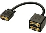 LINDY 41214 VGA Y-Adapter [1x VGA-Stecker - 2x VGA-Stecker] Schwarz 0.18 m