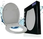 WC Sitz Mod. Samos Concrete Grey, Toilettendeckel mit Absenkautomatik