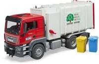 bruder 03761 MAN TGS Seitenlader M&uuml;ll-LKW und 2 M&uuml;lltonnen