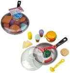 Pfannenset mit Gem&uuml;se Pfanne mit Deckel Zubeh&ouml;r Kelle Wender Lebensmittel 30cm