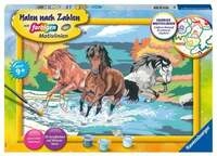 CreArt, Malen nach Zahlen Kinder - Stolze Wildpferde