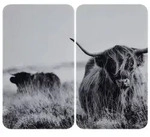 Herdabdeckplatte Universal Mod. Highland Cattle, 2er Set, f&uuml;r alle Herdarten