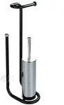 Stand WC-Garnitur Universalo Schwarz, integrierter Toilettenpapierhalter und