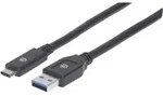Manhattan USB-C to USB-A Cable, 3m, Male to Male, 5 Gbps (USB 3.2 Gen1 aka USB 3.0)
