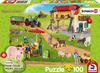 Schmidt Spiele - Farm World, Bauernhof und Hofladen, 100 Teile, mit Add-on, eine