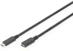 Digitus USB-Kabel USB 3.2 Gen1 USB-C&reg; Stecker, USB-C&reg; Buchse 0.70 m Schwarz