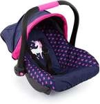 Bayer Design 67954AA - Puppen-Autositz Deluxe Car Seat, mit Dach, Einhorn-Motiv,