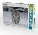 CALVENDO Puzzle Luchs l&auml;uft durch Schnee 1000 Teile Lege-Gr&ouml;&szlig;e 64 x 48 cm