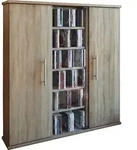 Holz CD DVD Stand Regal Schrank Santo Glast&uuml;r