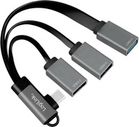 LogiLink UA0361 USB-Hub 3 Port USB-A USB 3.1 Gen1 5 GBit/s mit USB-C Stecker Silber